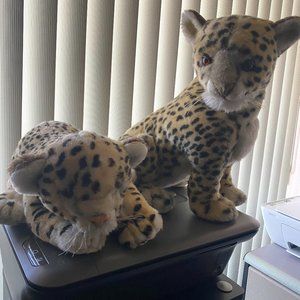 VINTAGE ITALIAN AVANTI PLUSH CHEETAH CUB SET/YEAR - 1983